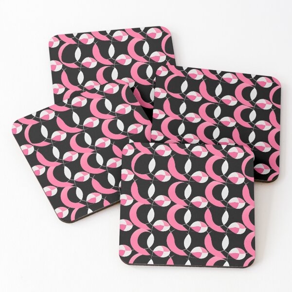 Item preview, Pink and Black Shapes Abstract Pattern  designed and sold by palaco210.