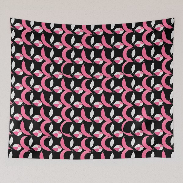 Item preview, Pink and Black Shapes Abstract Pattern  designed and sold by palaco210.