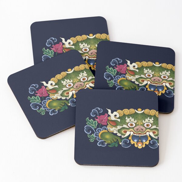 Item preview, BHUTAN DRAGON-navy blue designed and sold by BEATRIZ ABAITUA.