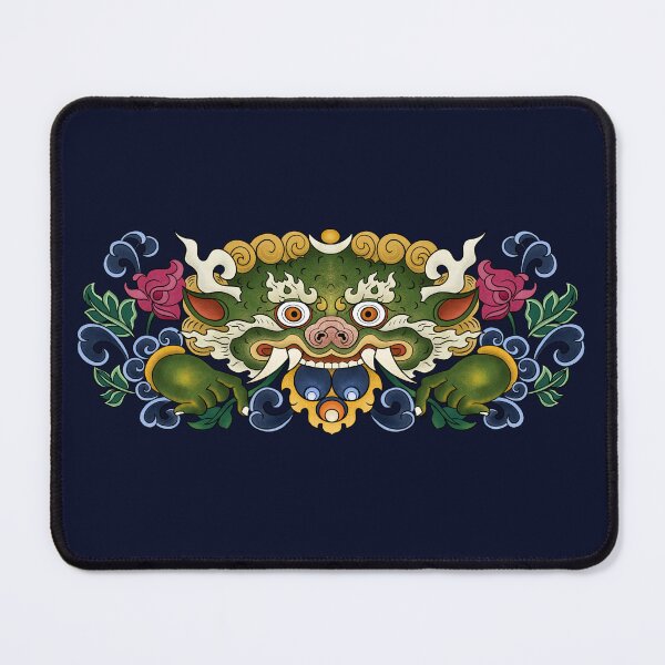 Item preview, BHUTAN DRAGON-navy blue designed and sold by BEATRIZ ABAITUA.