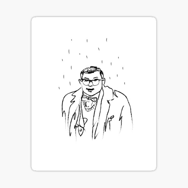 Max DeBryn in the rain Sticker