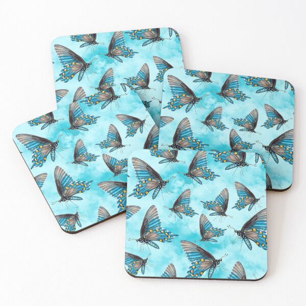 Item preview, Pipevine Swallowtail Butterfly Teal Clouds Pretty Pattern designed and sold by Sockstomistic.