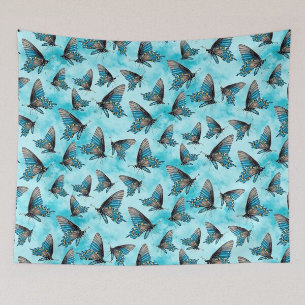 Item preview, Pipevine Swallowtail Butterfly Teal Clouds Pretty Pattern designed and sold by Sockstomistic.