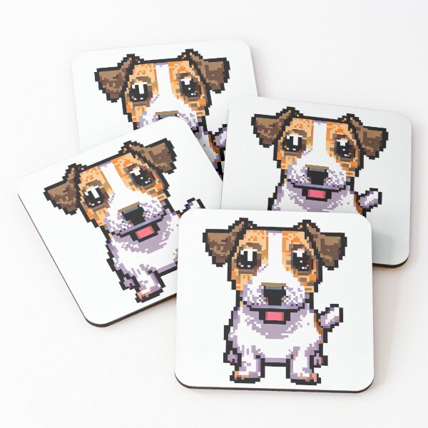 Item preview, Lovely Jack Russell Terrier Pixel Portrait in 2D - Pixel Dog Art designed and sold by Woof-n-Wear.