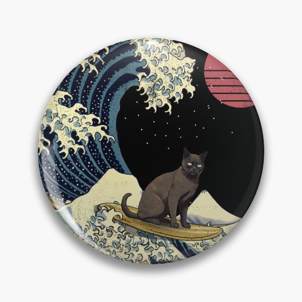 Item preview, Bombay Cat Kanagawa Japanese Surfing Wave designed and sold by rafaeltto.