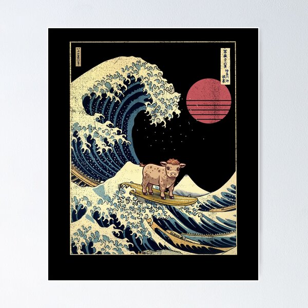 Item preview, Cattle Kanagawa Japanese Surfing Wave designed and sold by rafaeltto.