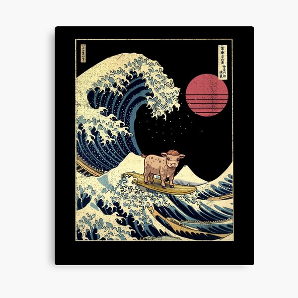 Item preview, Cattle Kanagawa Japanese Surfing Wave designed and sold by rafaeltto.