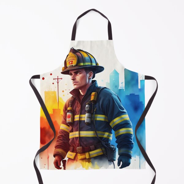 Item preview, Brave Hero Firefighter in Watercolor designed and sold by Erika V..