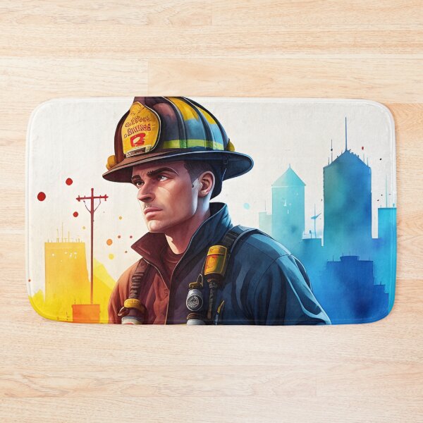 Item preview, Brave Hero Firefighter in Watercolor designed and sold by Erika V..