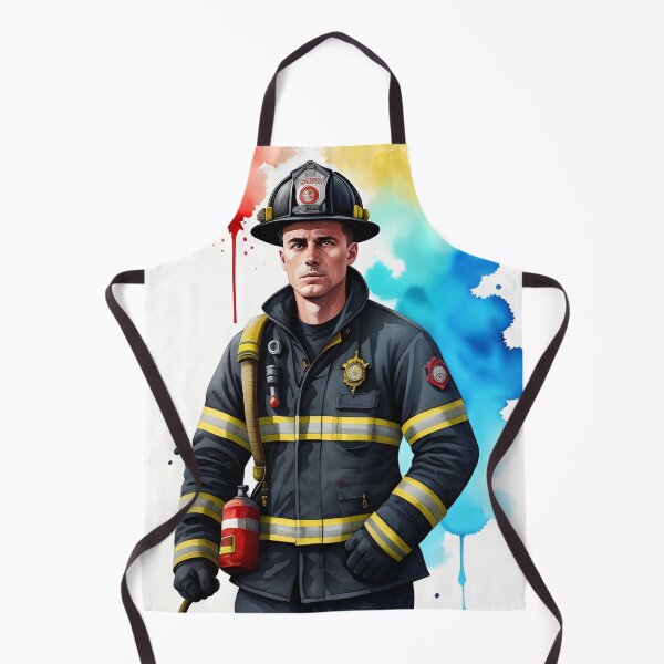 Item preview, Brave Hero Firefighter in Watercolor designed and sold by Erika V..