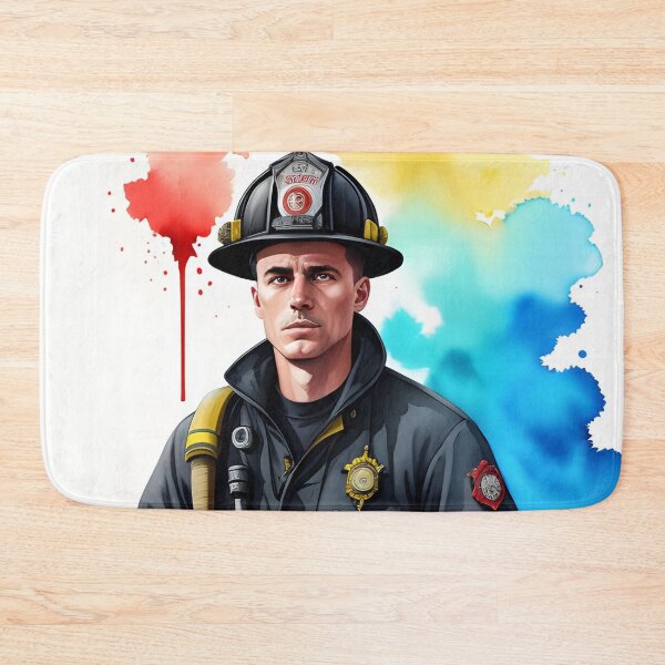 Item preview, Brave Hero Firefighter in Watercolor designed and sold by Erika V..