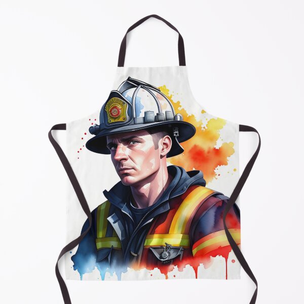 Item preview, Brave Hero Firefighter in Watercolor designed and sold by Erika V..