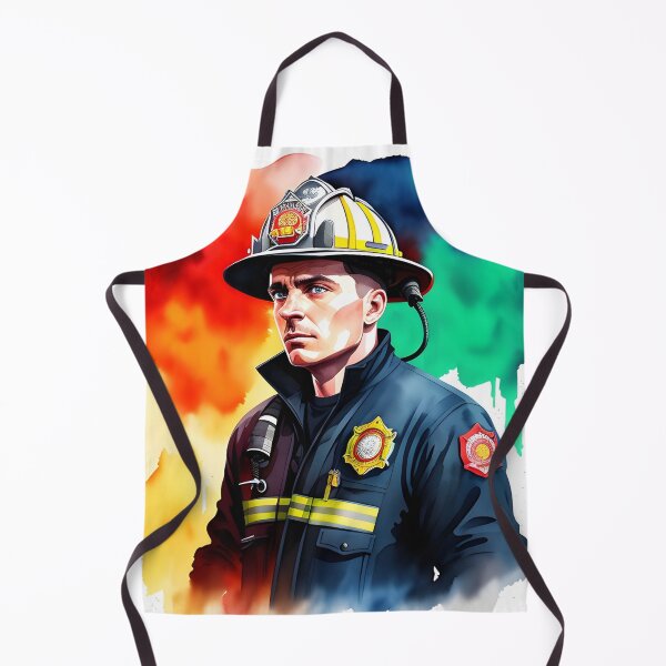 Item preview, Brave Hero Firefighter in Watercolor designed and sold by Erika V..