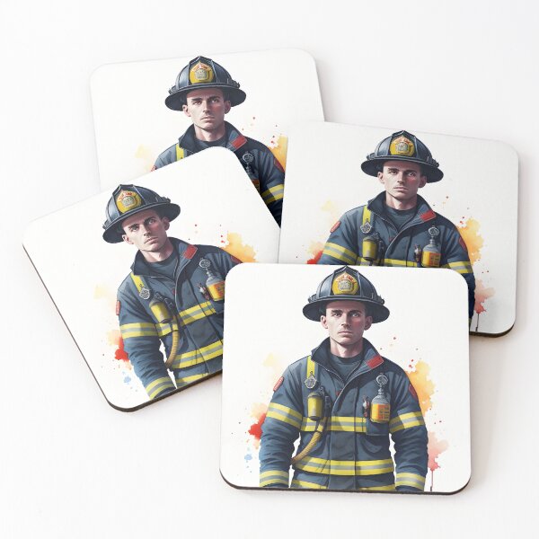 Item preview, Brave Hero Firefighter in Watercolor designed and sold by Erika V..