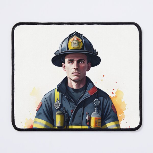 Item preview, Brave Hero Firefighter in Watercolor designed and sold by Erika V..
