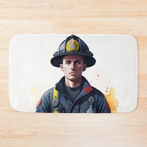 Item preview, Brave Hero Firefighter in Watercolor designed and sold by Erika V..