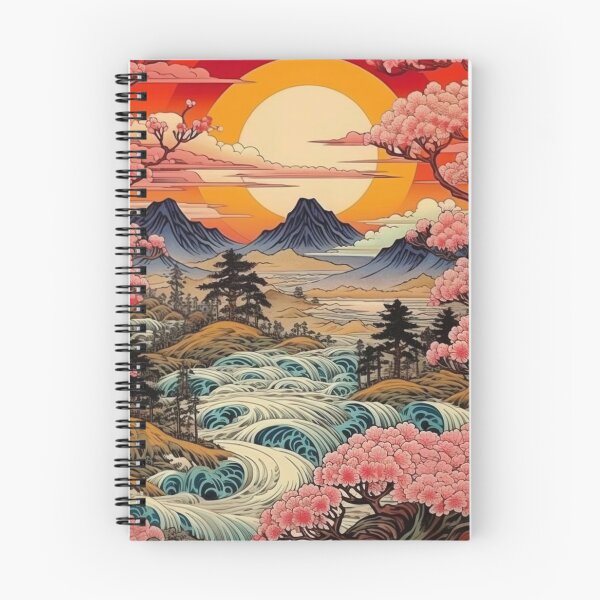 Item preview, Japanese Japan Wood Block Sunset Okiyo-e Garden Flowers Landscape designed and sold by BrandonArtWorld.
