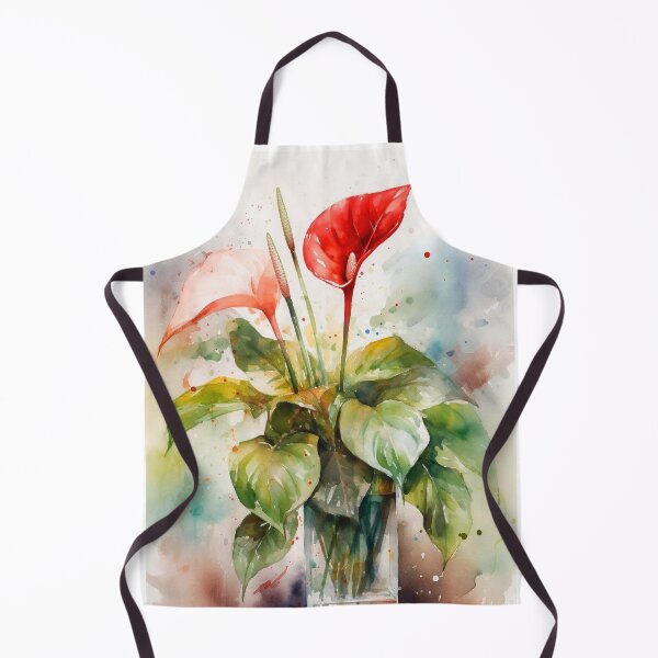 Item preview, Red anthurium in glass pot designed and sold by arte1009.