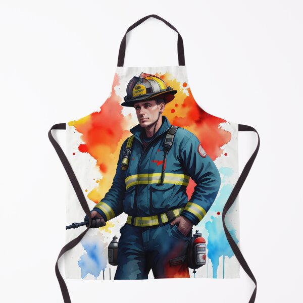 Item preview, Brave Hero Firefighter in Watercolor designed and sold by Erika V..