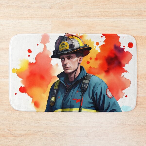 Item preview, Brave Hero Firefighter in Watercolor designed and sold by Erika V..