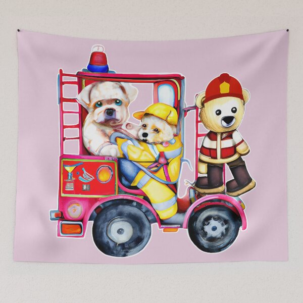 Item preview, Firefighter Bear Saves Dogs designed and sold by Astralia.