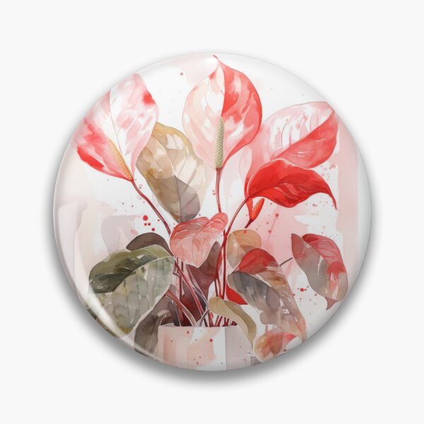 Item preview, Red anthuriums in a white granite pot designed and sold by arte1009.