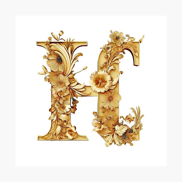 Letra h de porexpan 20 cm en color oro, para decorar bodas