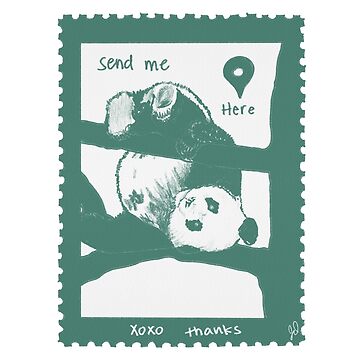 Artwork thumbnail, Send Me Here Panda | My 2 Cents Vintage Stamp by stuffbyjdohde