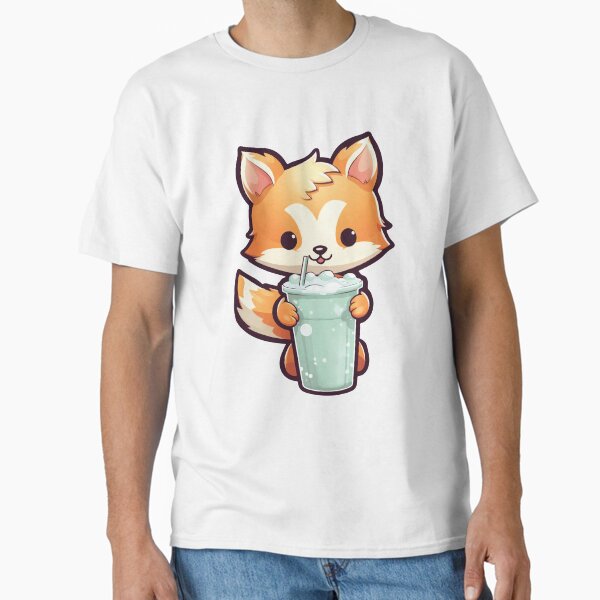 Item preview, Cute Kawaii Fox Drinking Bubble Tea! designed and sold by CortoMontez.