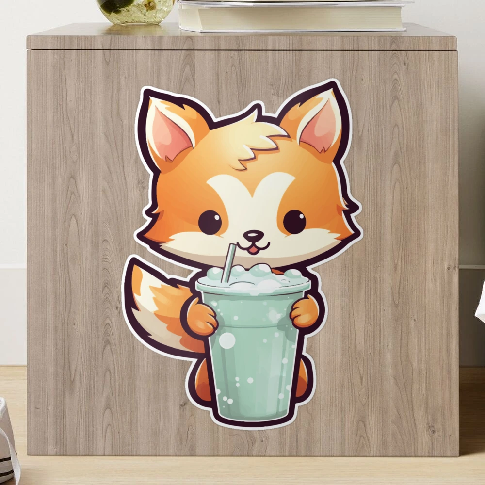 KAWAIIANS Cute Animal Stickers, Kawaii Bubble Tea Drinks Cartoon