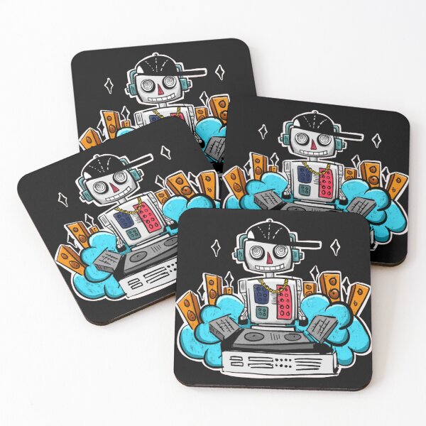 Item preview, Dj Robot Playing Electronic Music Gift for djs and music producers designed and sold by Músico Ilustre.