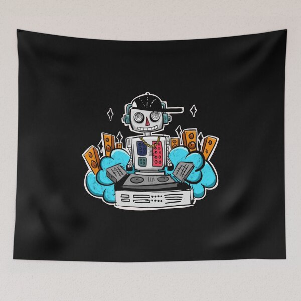 Item preview, Dj Robot Playing Electronic Music Gift for djs and music producers designed and sold by Músico Ilustre.