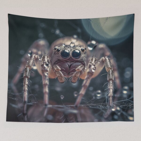 Item preview, Dew-Kissed Weaver: A Captivating Close-up of a Spider and its Intricate Web designed and sold by luvablelifeform.