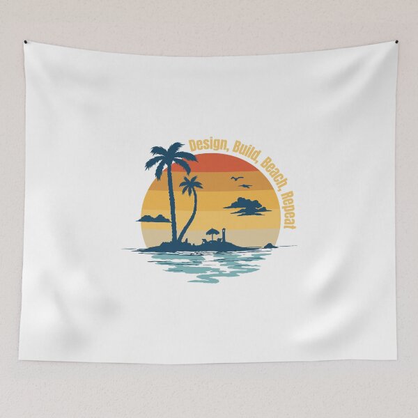 Item preview, Summer Vacation Beach Design - Design Build Beach Repeat designed and sold by TheBeesForYou.