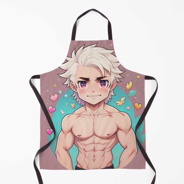 Aperçu de l'œuvre Homme torse nu aux cheveux blancs de dessin animé créée et vendue par NLDStudios.