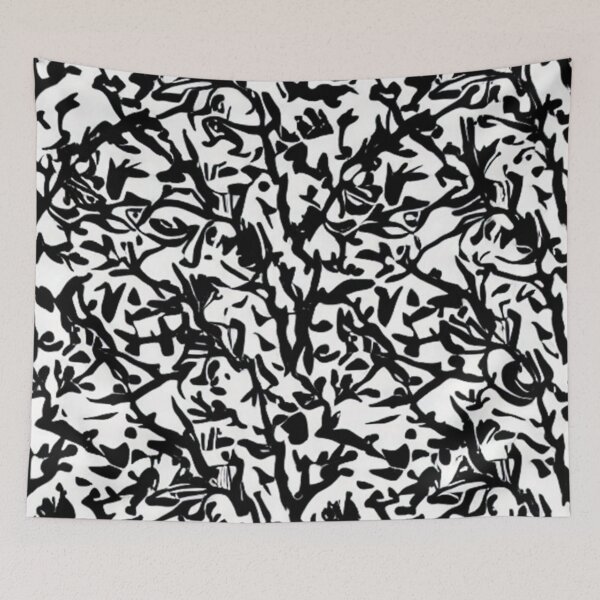Item preview, Abstract Black and White Thorn Garden designed and sold by calibrit.