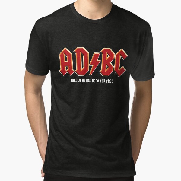 Aperçu de l'œuvre AD/BC - Christian AC/DC Cover Band (tissu foncé) créée et vendue par MFT-Shirts.