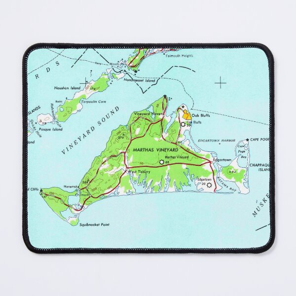 Item preview, Vintage Map of Marthas Vineyard (1963) designed and sold by BravuraMedia.
