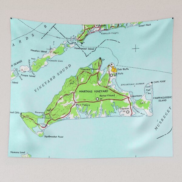Item preview, Vintage Map of Marthas Vineyard (1963) designed and sold by BravuraMedia.