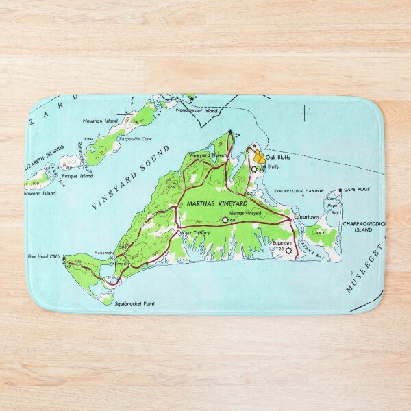Item preview, Vintage Map of Marthas Vineyard (1963) designed and sold by BravuraMedia.