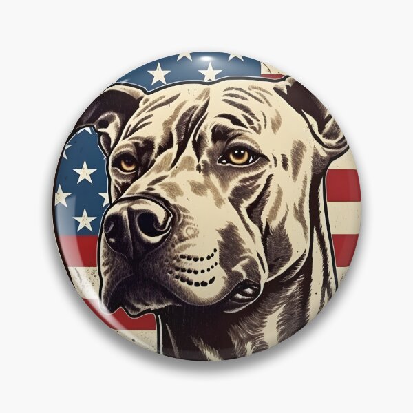 Item preview, Pitbull on a vintage distressed American coat of arms designed and sold by Clearmind-Arts.