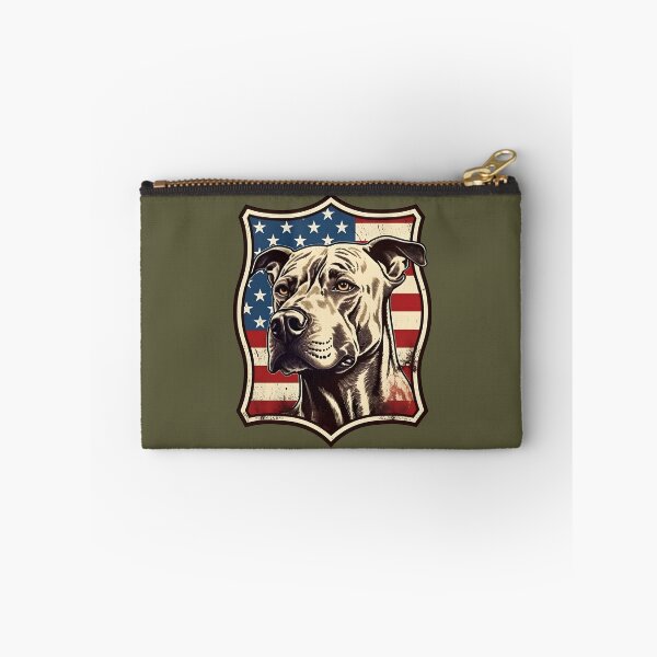 Item preview, Pitbull on a vintage distressed American coat of arms designed and sold by Clearmind-Arts.
