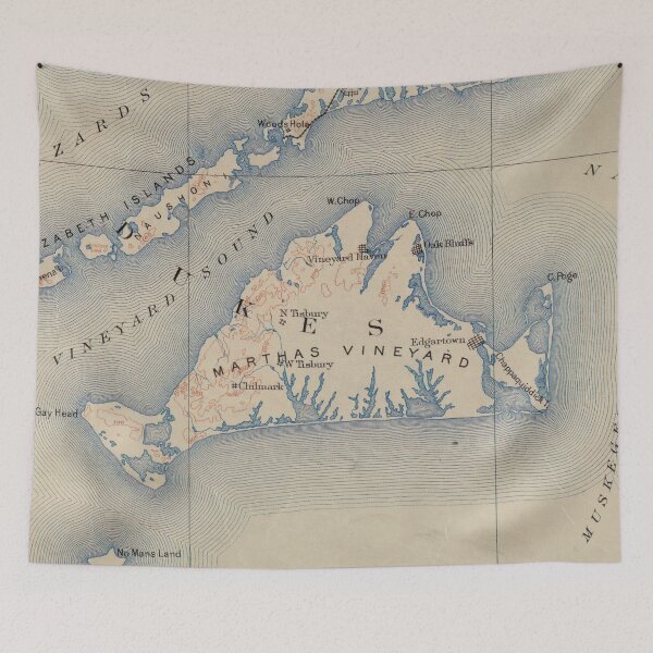 Item preview, Vintage Map of Marthas Vineyard (1915) designed and sold by BravuraMedia.