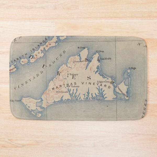 Item preview, Vintage Map of Marthas Vineyard (1915) designed and sold by BravuraMedia.