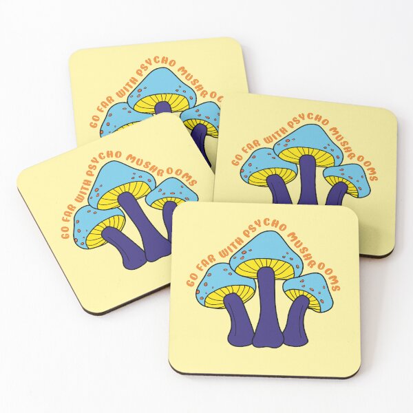 Item preview, Go far with psycho mushrooms in blue and purple- Mushrooms puns designed and sold by TZombieshop.