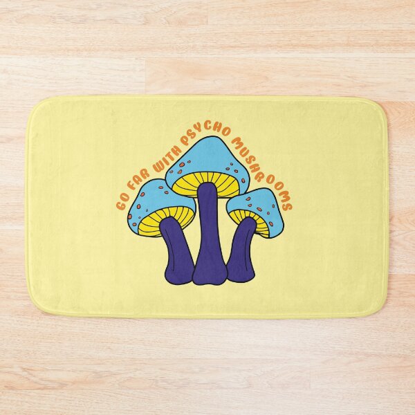 Item preview, Go far with psycho mushrooms in blue and purple- Mushrooms puns designed and sold by TZombieshop.
