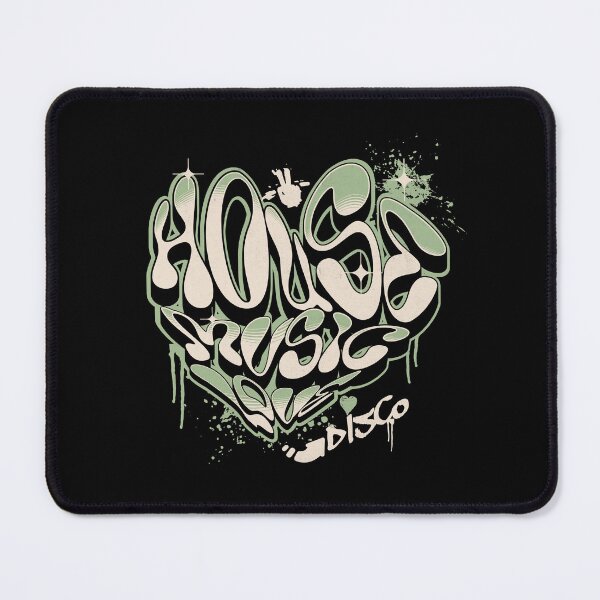 Item preview, HOUSE MUSIC  - Graffiti Love Heart (green)  designed and sold by Discothreadz.