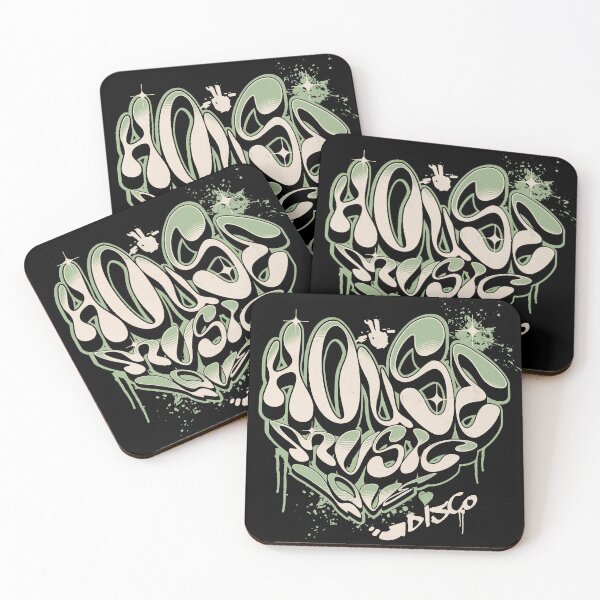 Item preview, HOUSE MUSIC  - Graffiti Love Heart (green)  designed and sold by Discothreadz.