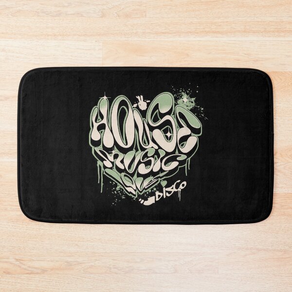 Item preview, HOUSE MUSIC  - Graffiti Love Heart (green)  designed and sold by Discothreadz.
