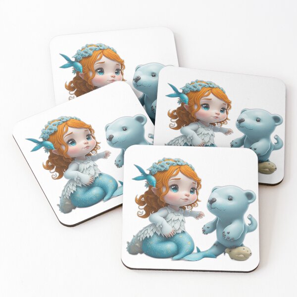 Item preview, Cute Little Mermaid and her Bear designed and sold by CreativeDecals.